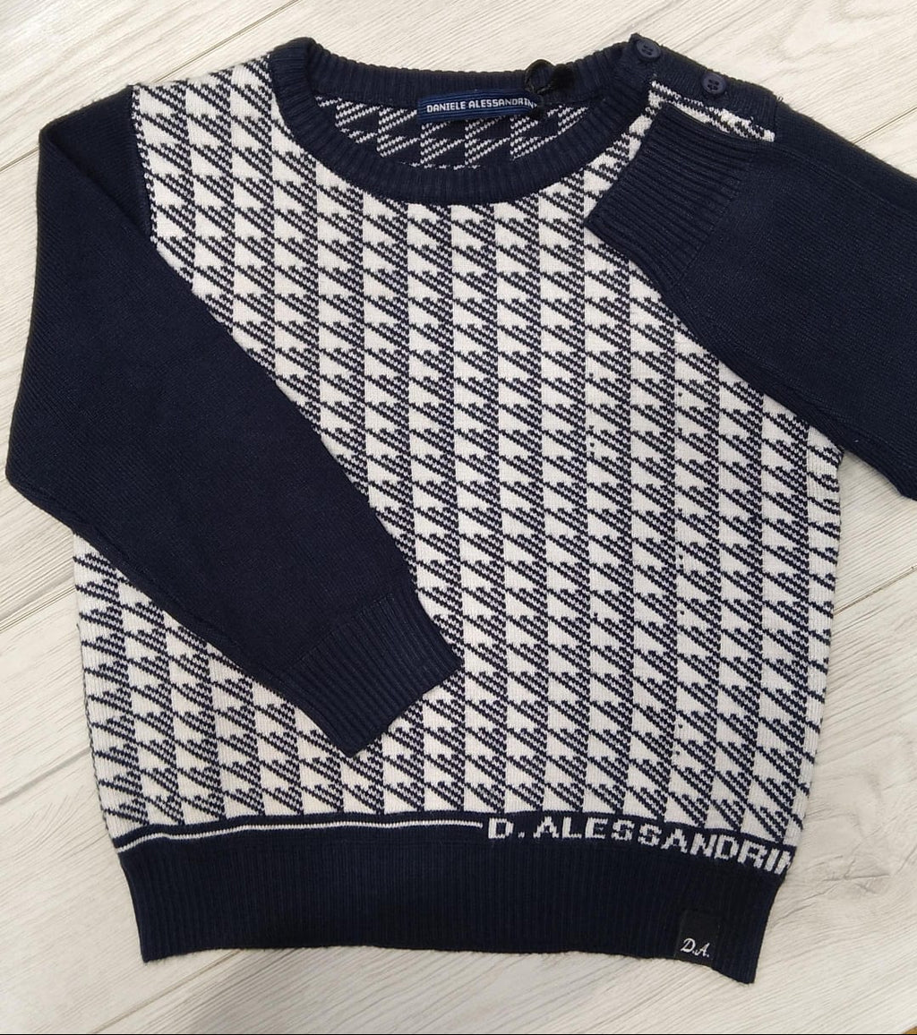 D.ALESSANDRINI PULL BIMBO BIANCO E BLU BIANCOBLU
