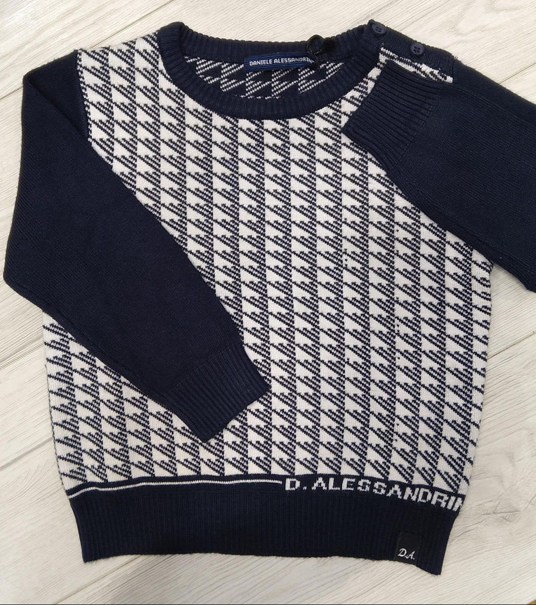 D.ALESSANDRINI PULL BIMBO BIANCO E BLU BIANCOBLU