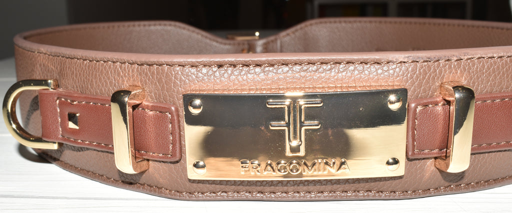 FRACOMINA CINTURA CON PLACCA MARRONE