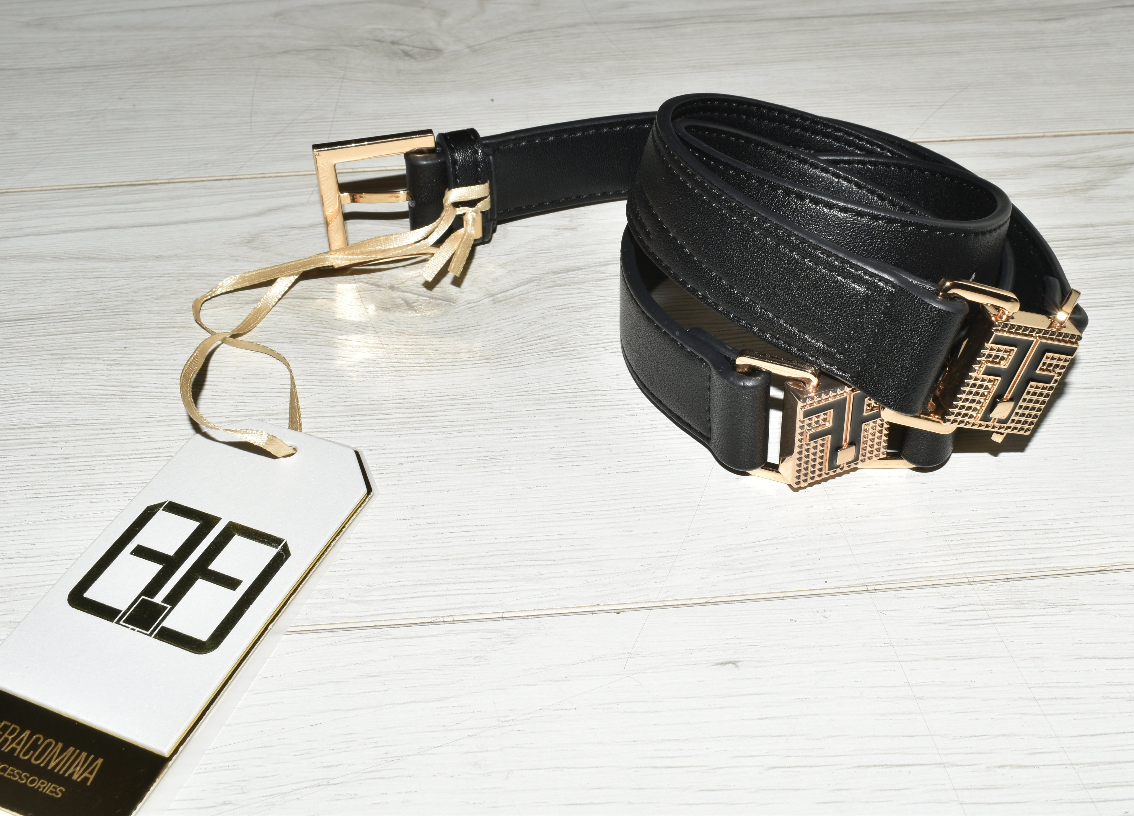 FRACOMINA CINTURA DOPPIA FIBBIA NERO