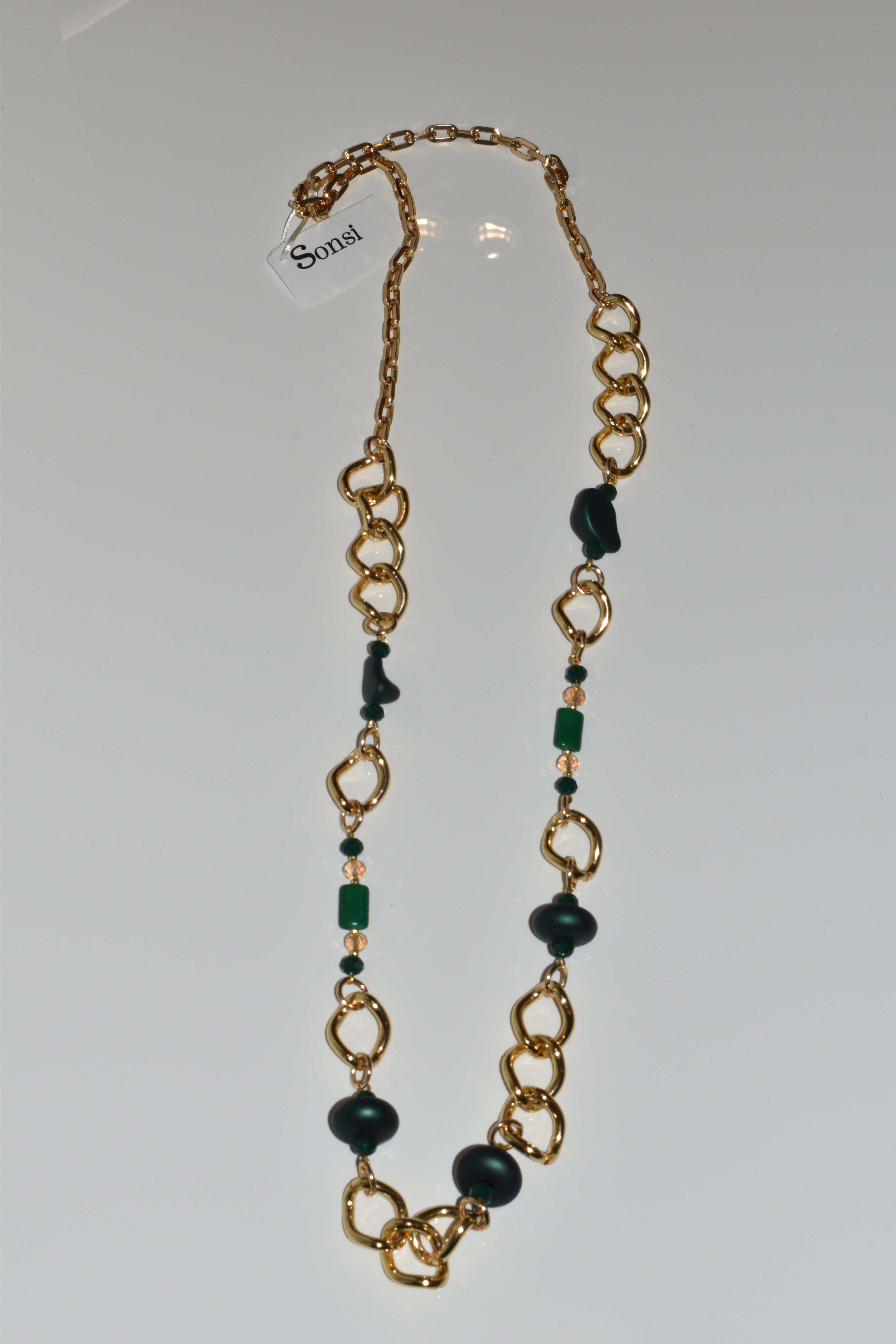 SONSI COLLANA COLORE ORO E VERDE VARIE