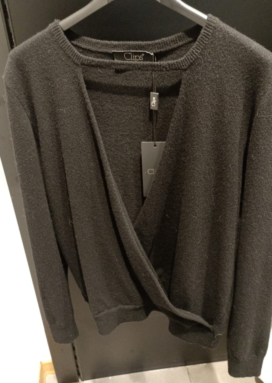 CLIPS MAGLIA INCROCIO NERO