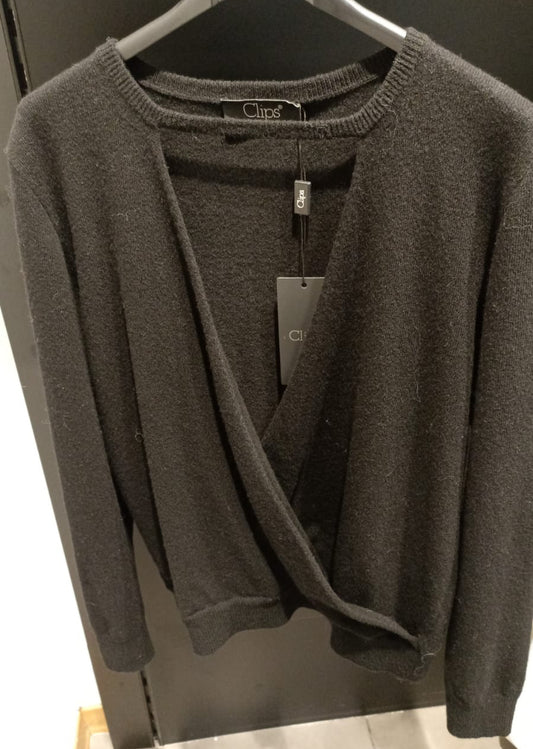 CLIPS MAGLIA INCROCIO NERO