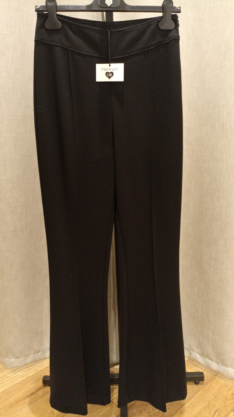 TWIN-SET PANTALONE A ZAMPA NERO