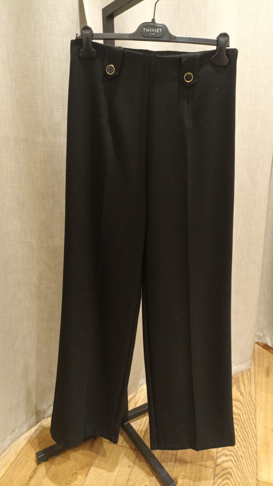 TWIN-SET PANTALONE A ZAMPA NERO