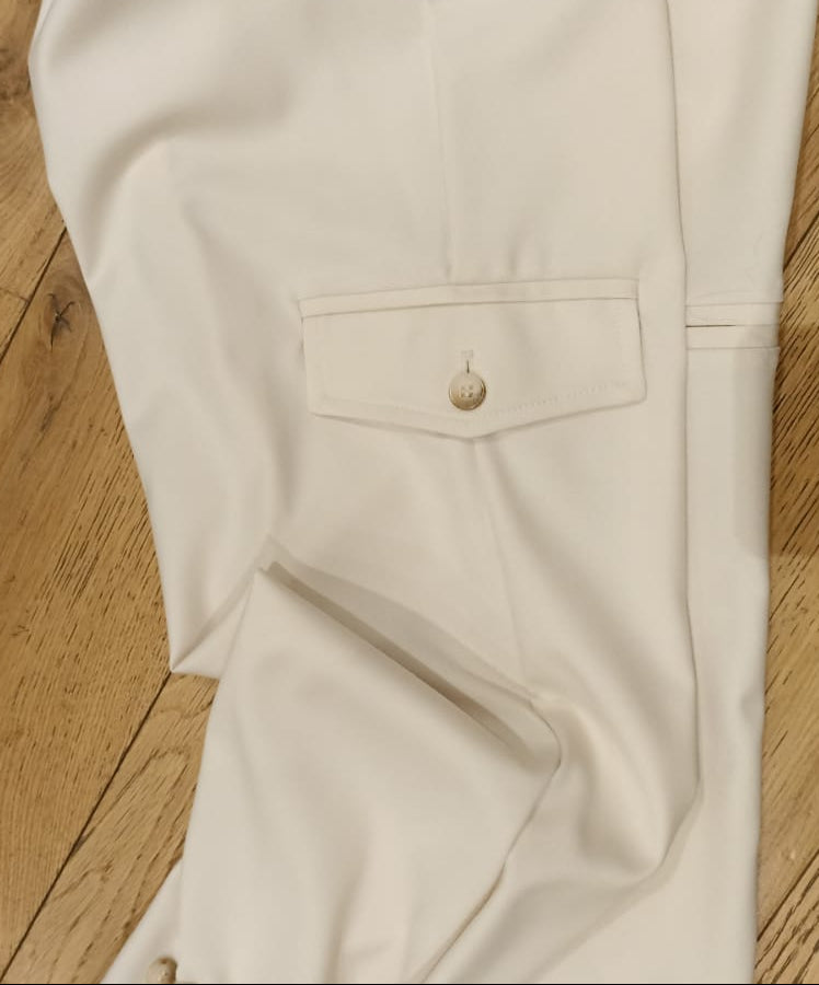 TWIN-SET PANTALONE PANNA