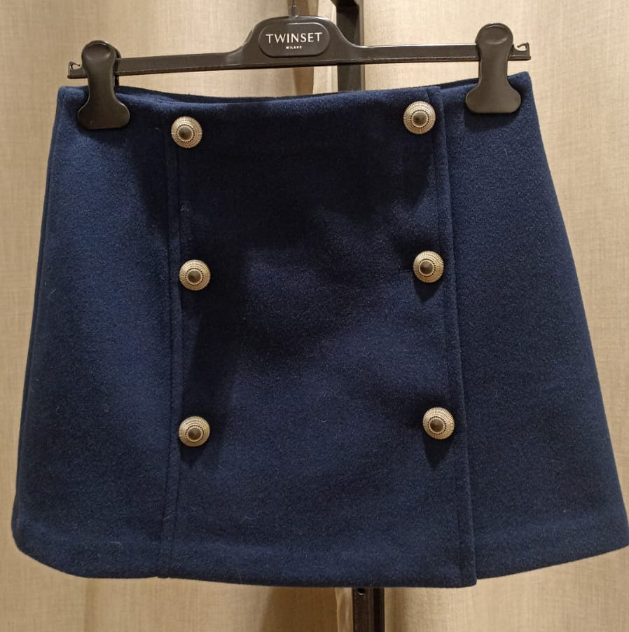 TWIN-SET MINI GONNA BLU