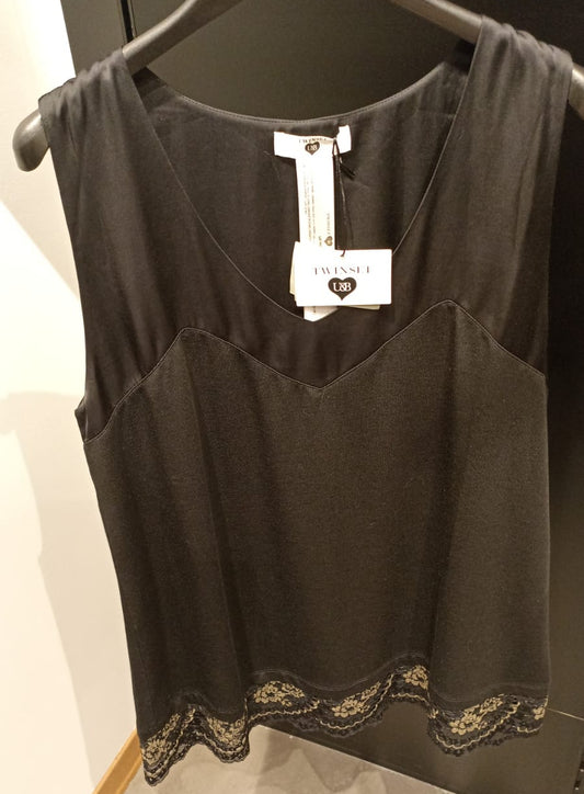 TWIN-SET CANOTTA NERO