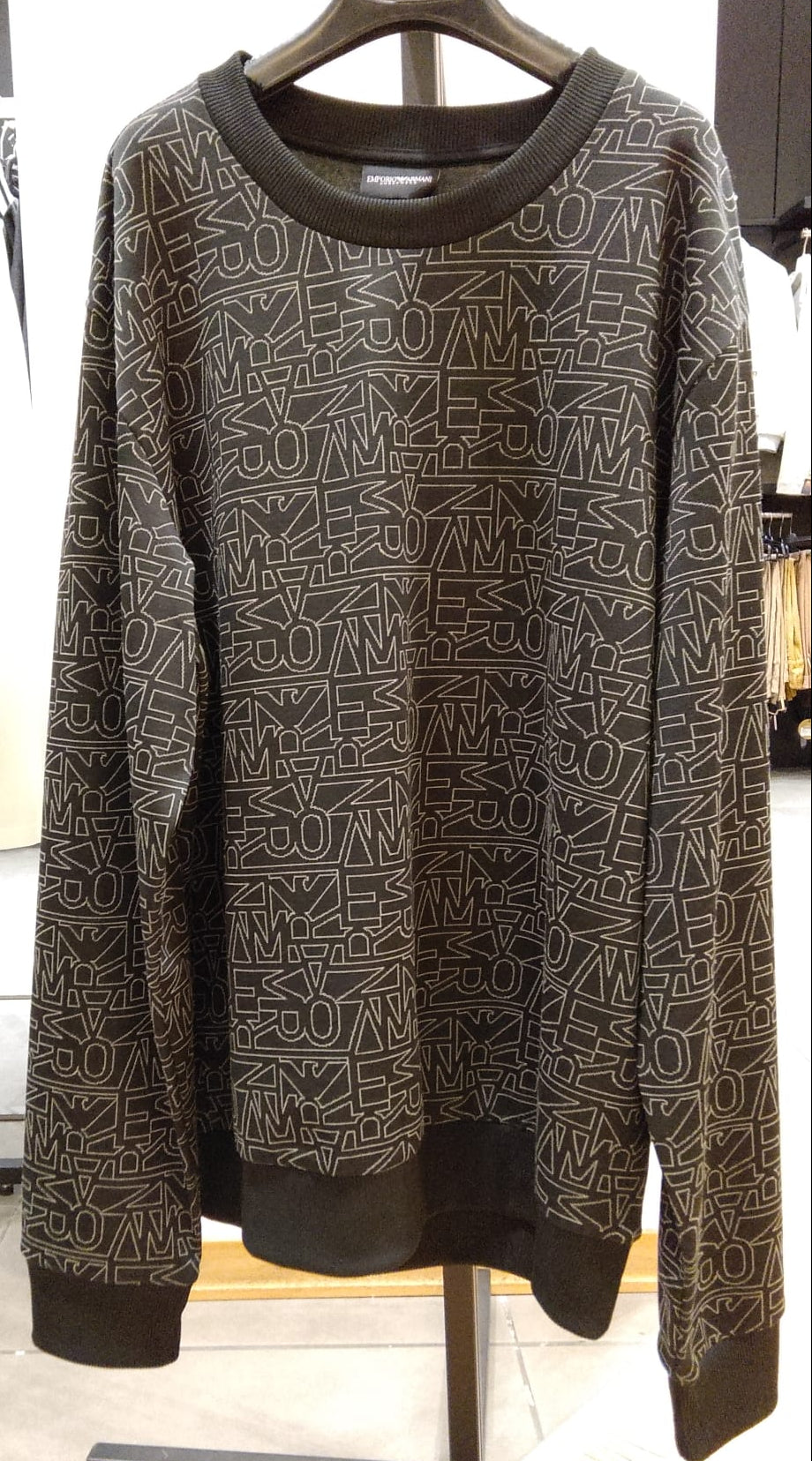 ARMANI FELPA GRIGIO NERA NERO