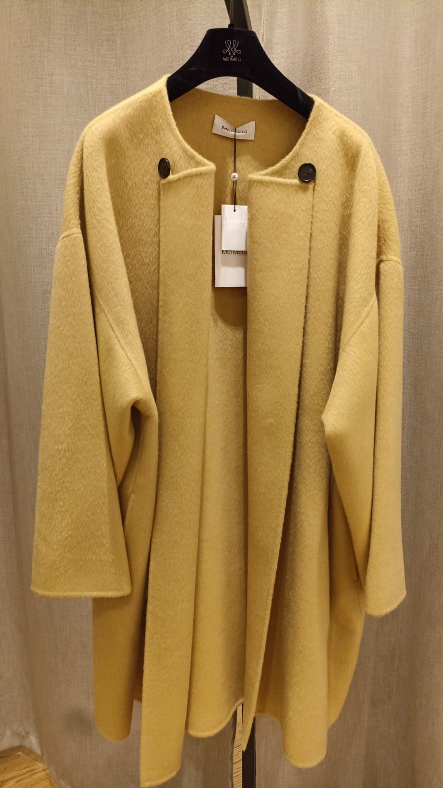 MEIMEIJ CAPPOTTINO CACHEMIRE SENAPE