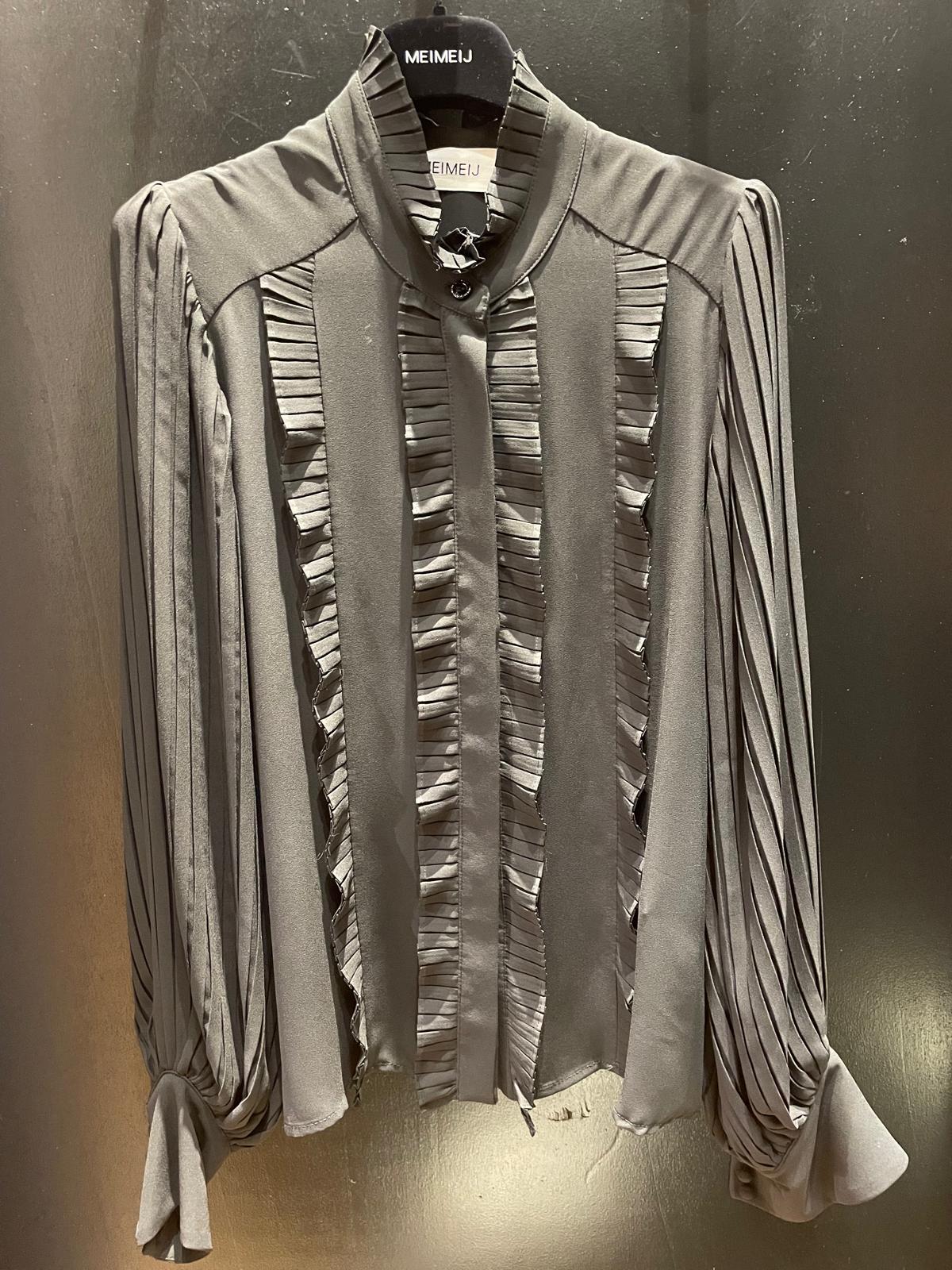 MEIMEIJ CAMICIA PLISSE' NERO