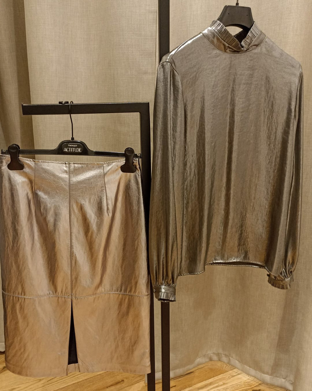 TWIN-SET BLUSA ARGENTO