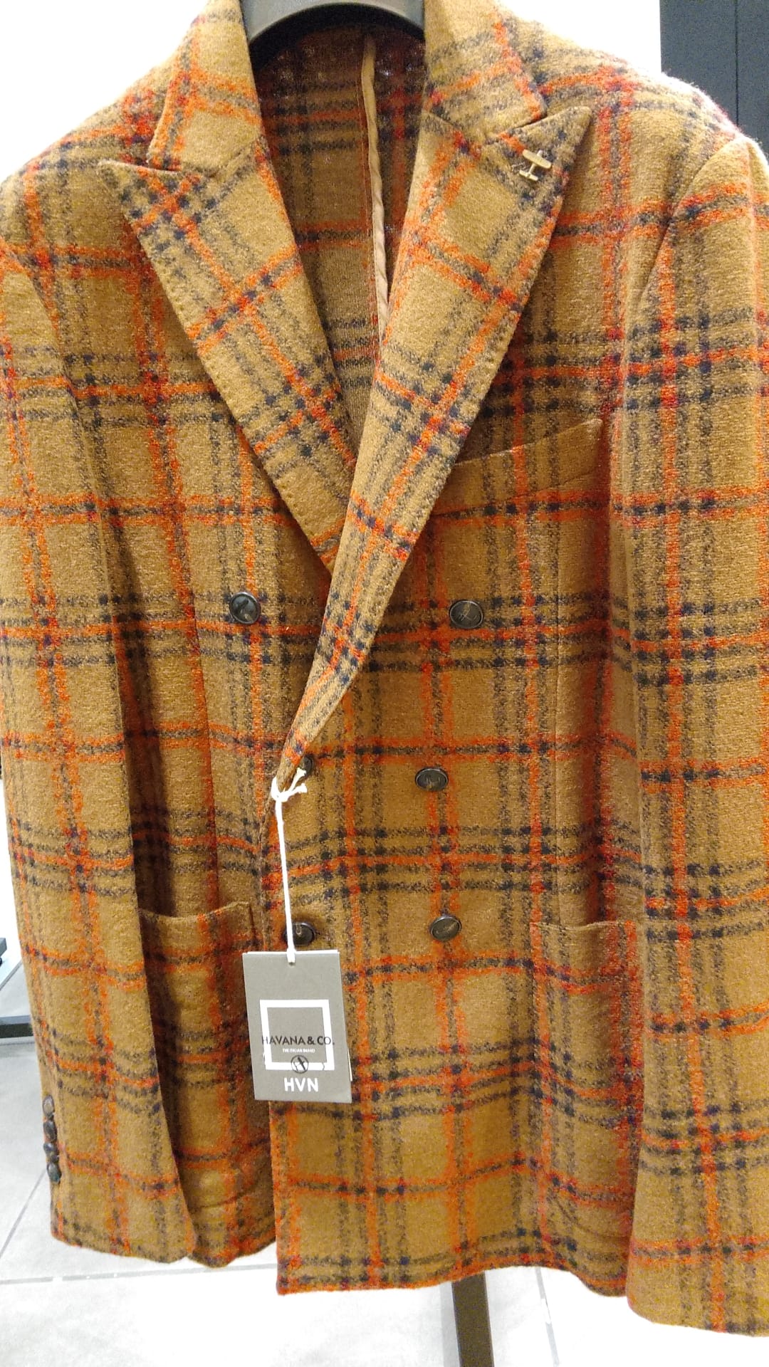HAVANA & CO GIACCA DOPPIO PETTO A QUADRI
