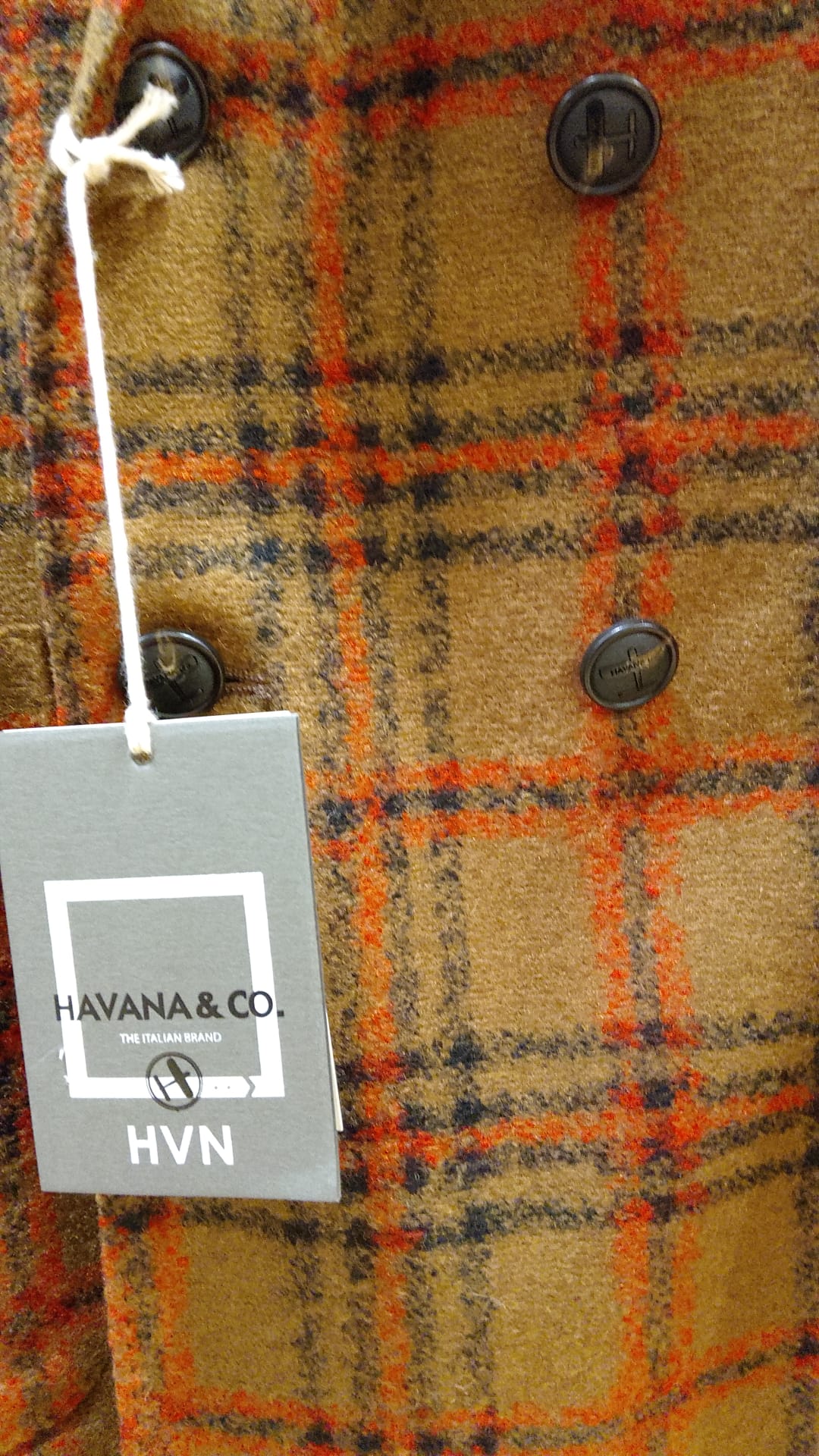 HAVANA & CO GIACCA DOPPIO PETTO A QUADRI