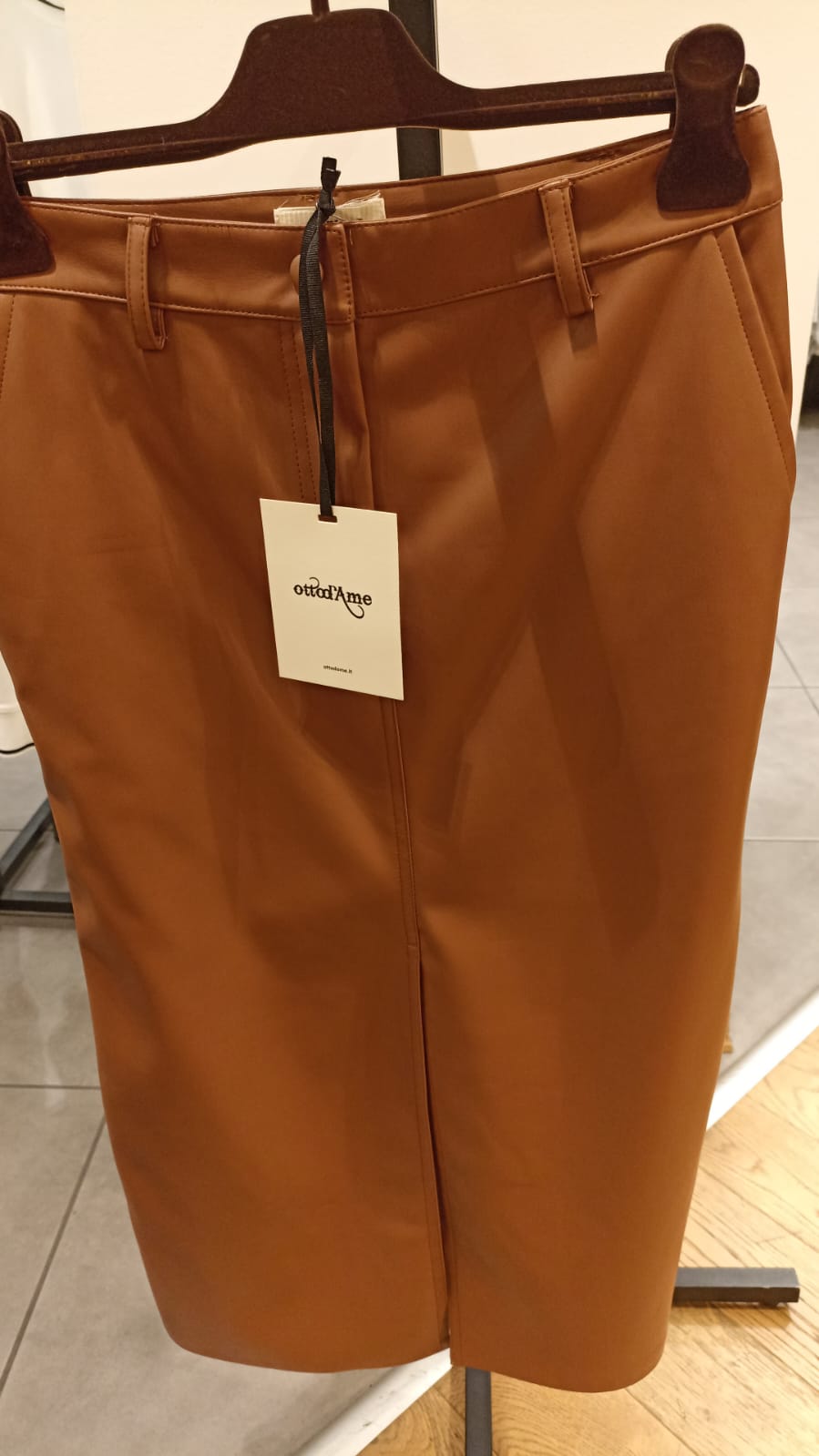 OTTOD'AME GONNA IN CUOIO GRIGIO