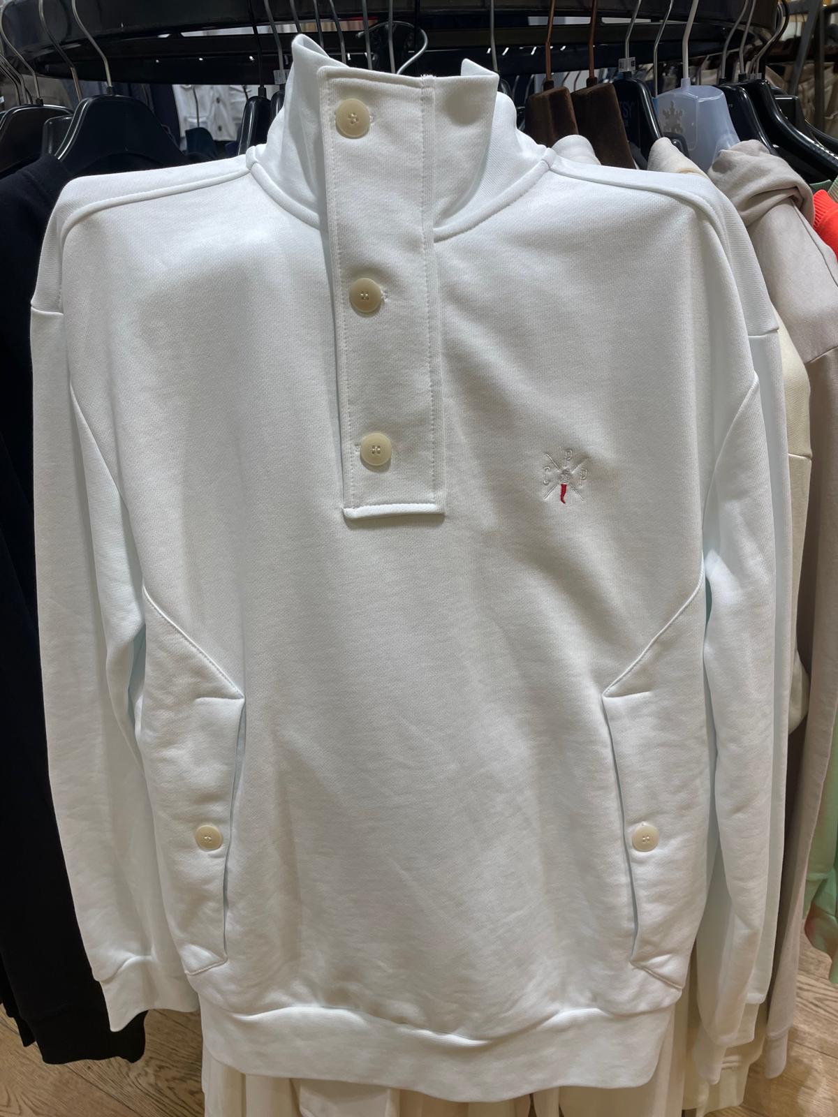 COOP. PESCATORI (POSILLIPO) FELPA BIANCA BIANCO