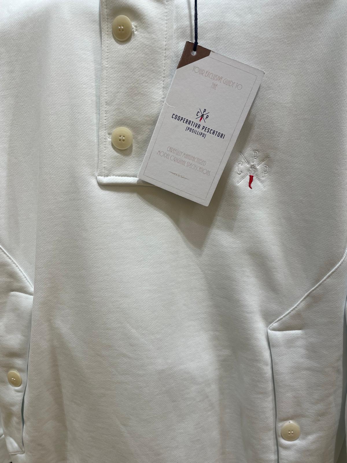 COOP. PESCATORI (POSILLIPO) FELPA BIANCA BIANCO