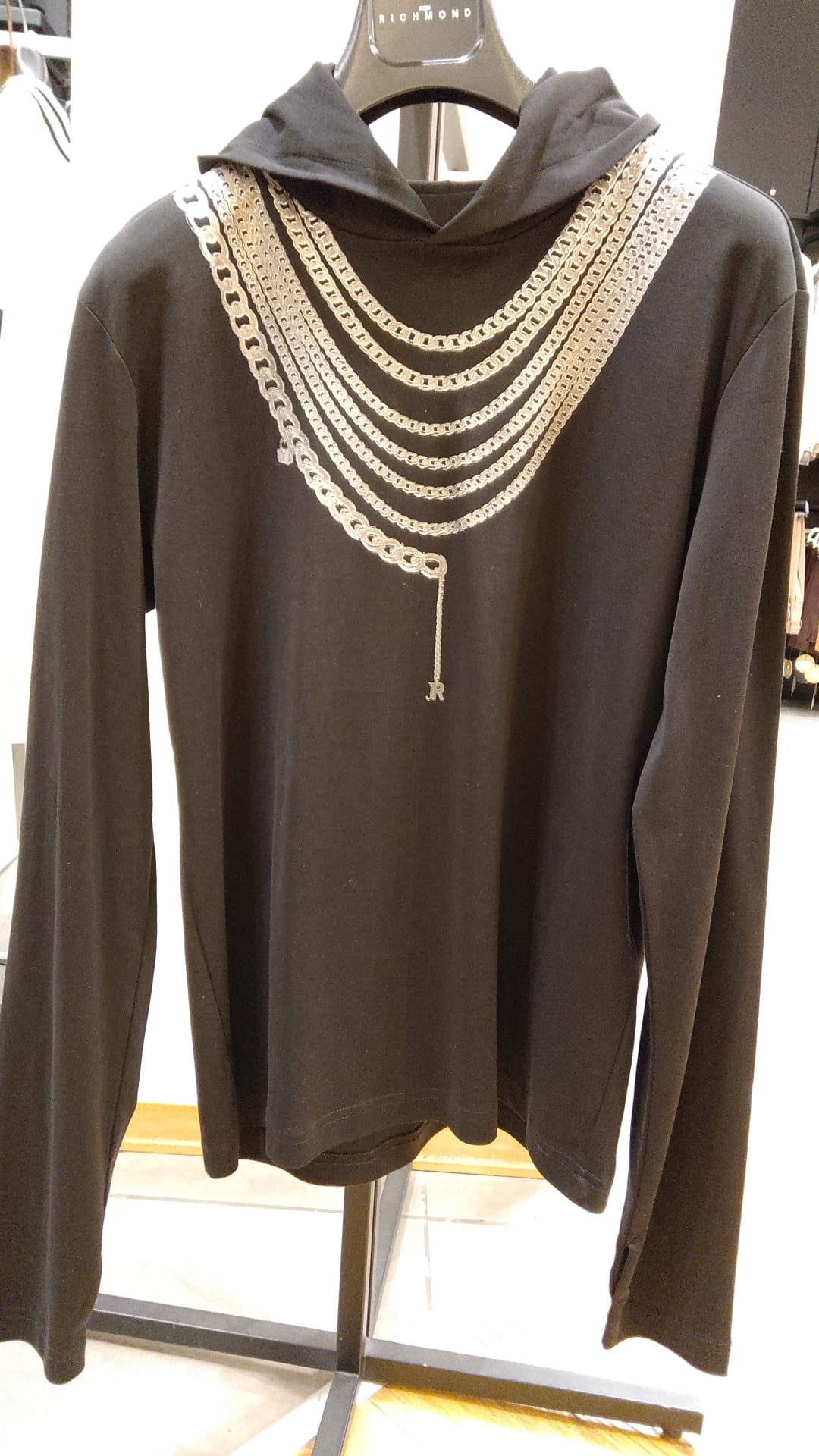 RICHMOND FELPINA CON CAPPUCCIO NERO