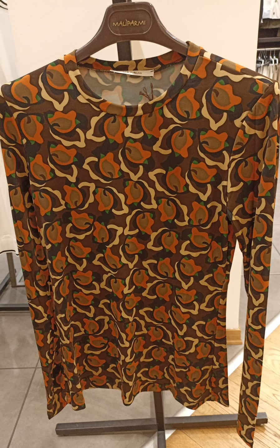 MALIPARMI MAGLIA JERSEY MARRONE