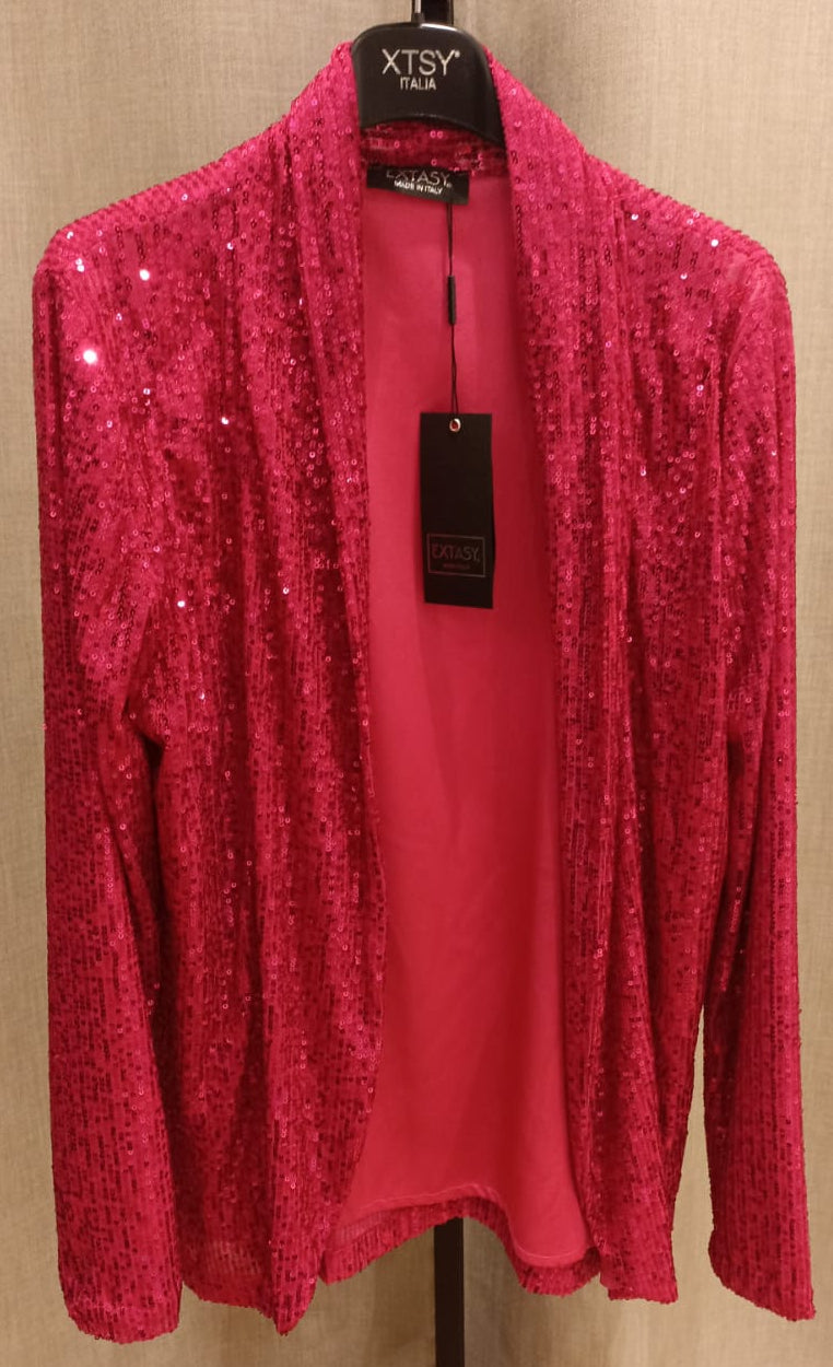 COMPLETO CARDIGAN E PANTAJAZZ ROSSO