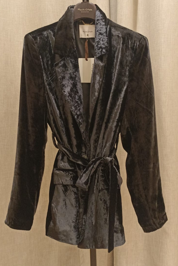MANILA GRACE GIACCA VELLUTO NERO