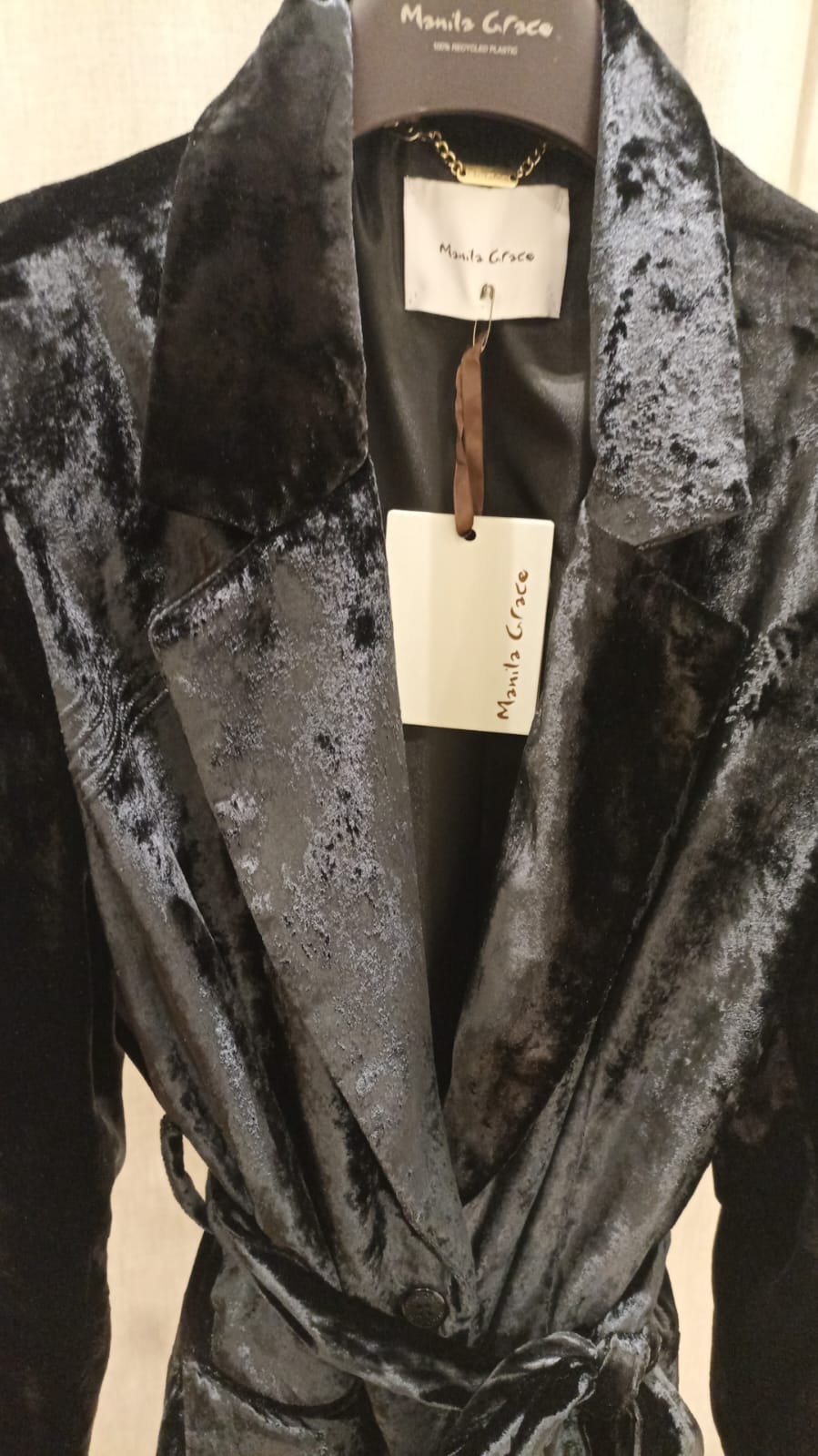 MANILA GRACE GIACCA VELLUTO NERO
