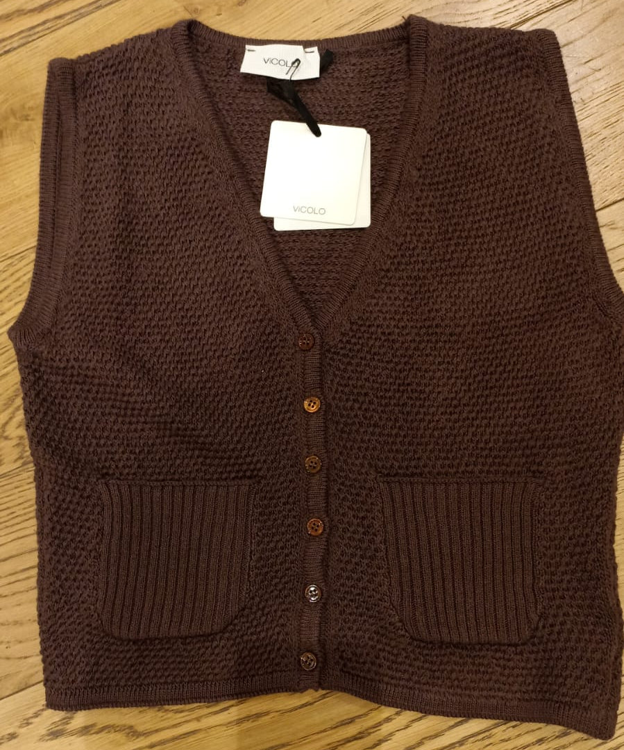 VICOLO GILET MARRONE