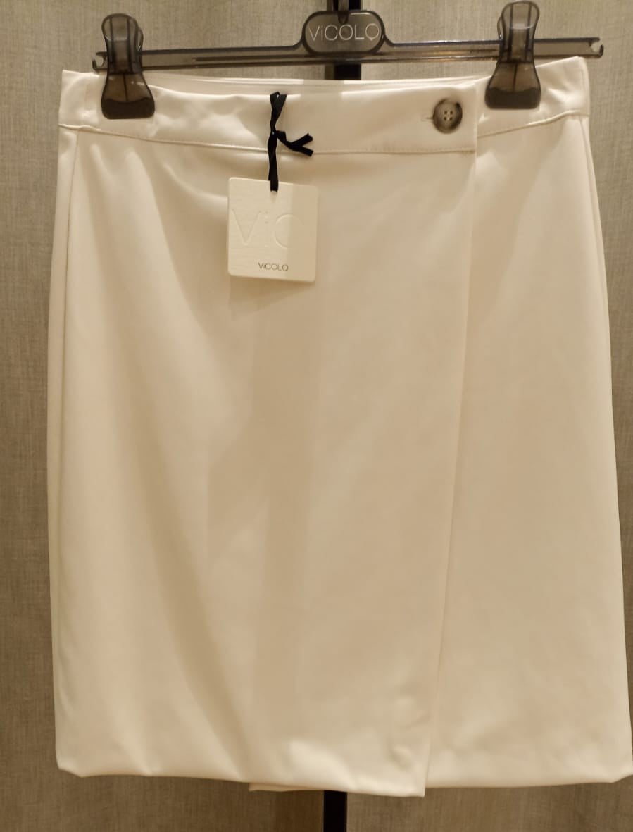 VICOLO GONNA ECOPELLE PANNA