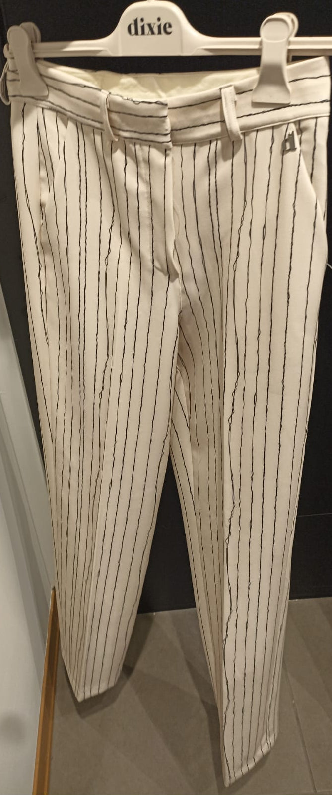 DIXIE PANTAOLE BIANCO RIGATO RIGHE