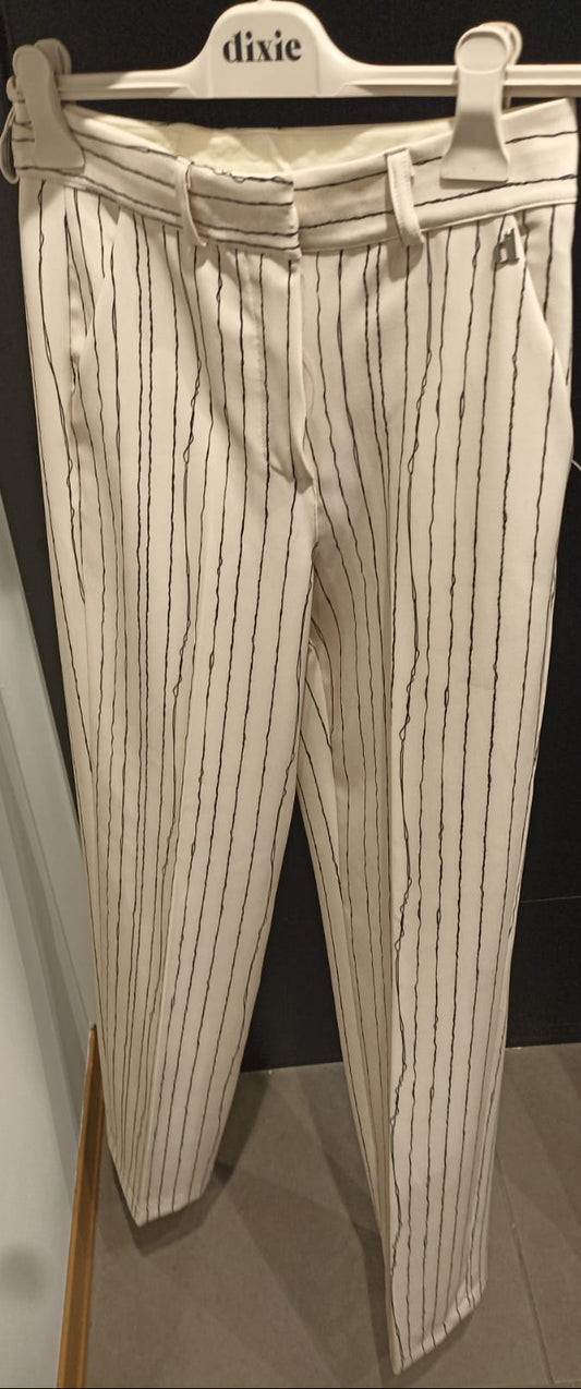 DIXIE PANTAOLE BIANCO RIGATO RIGHE