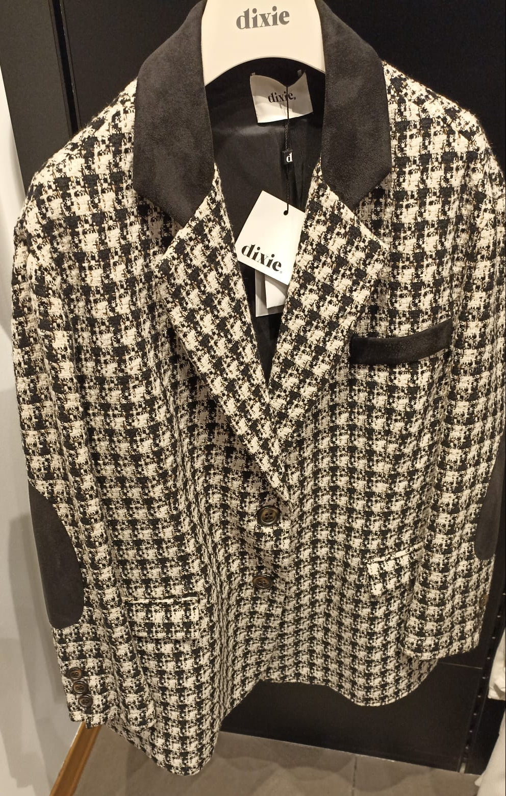 DIXIE GIACCA CON TOPPE BIANCO/NERO