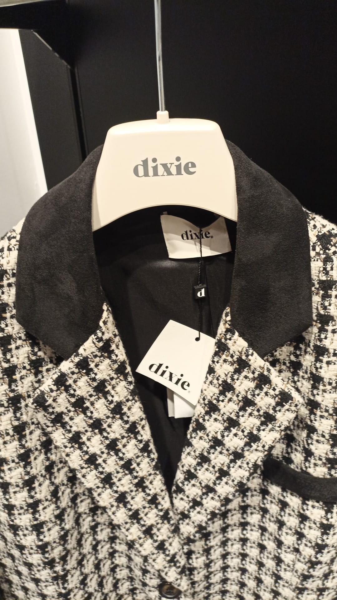 DIXIE GIACCA CON TOPPE BIANCO/NERO