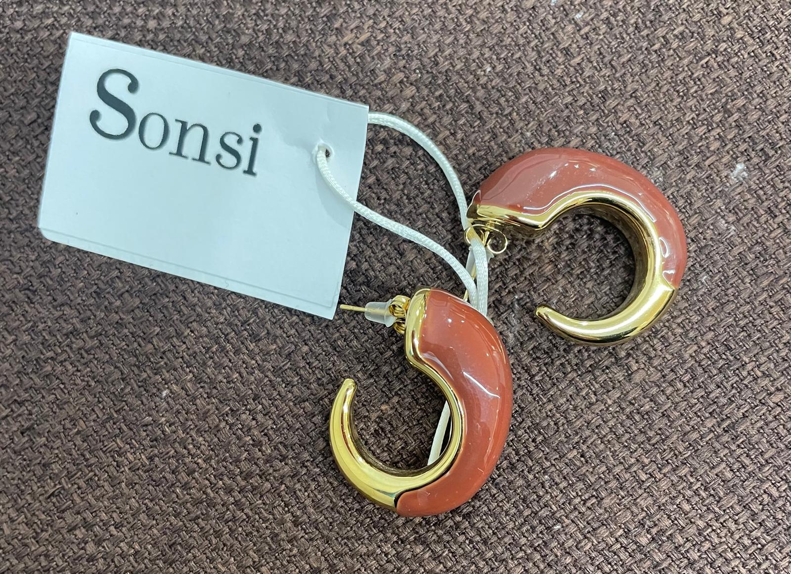 SONSI ORECCHINI LUNA MARRONE